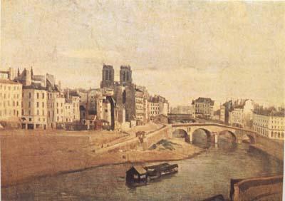 Jean Baptiste Camille  Corot Notre-Dame et le quai des Orfevres (mk11)